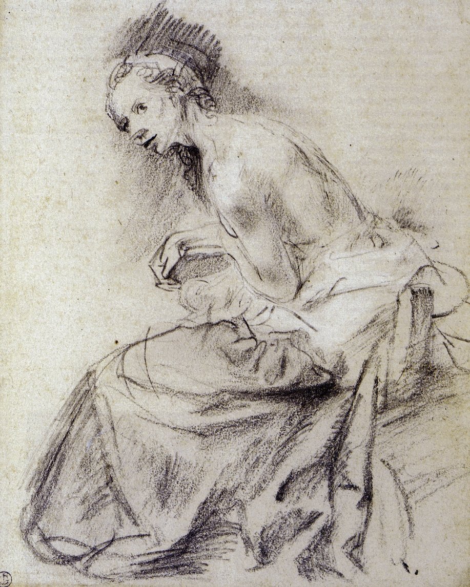 Sitzender weiblicher Akt von Rembrandt van Rijn