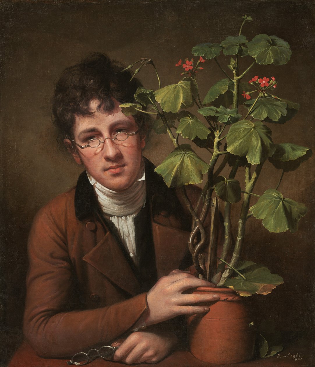 Rubens Peale mit einem Geranium von Rembrandt Peale