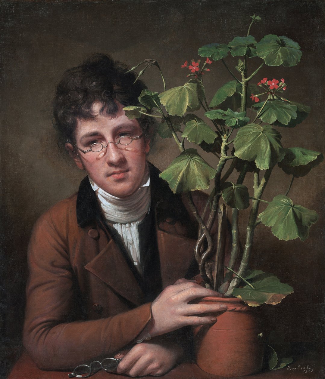 Rubens Peale mit einem Geranium von Rembrandt Peale
