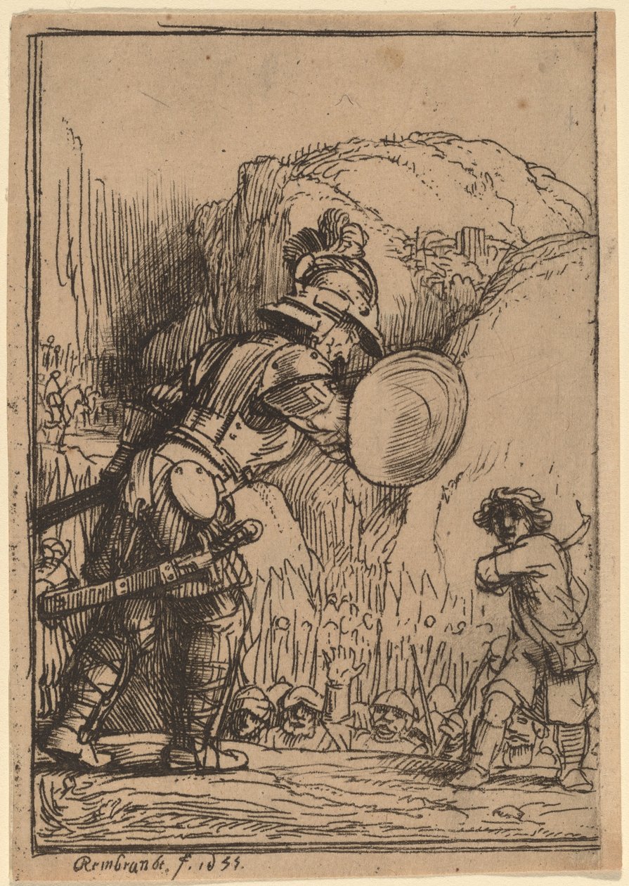 David und Goliath von Rembrandt van Rijn