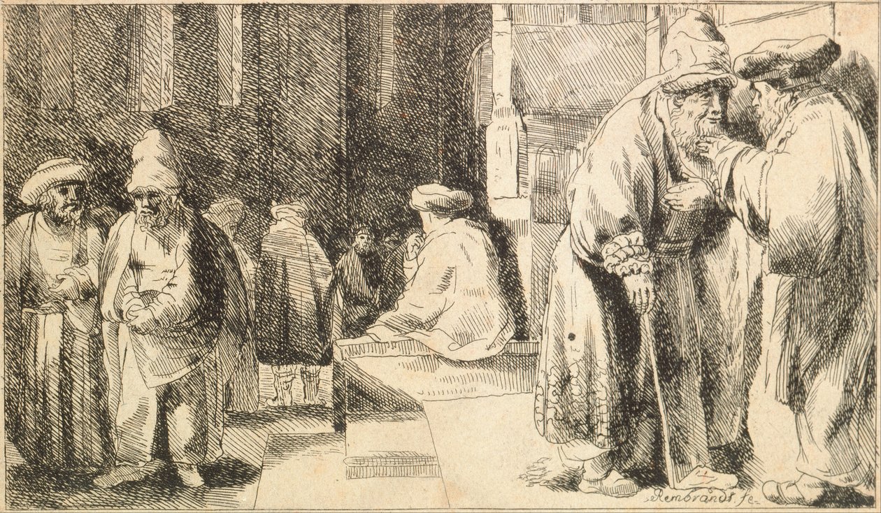 Juden in der Synagoge von Rembrandt van Rijn