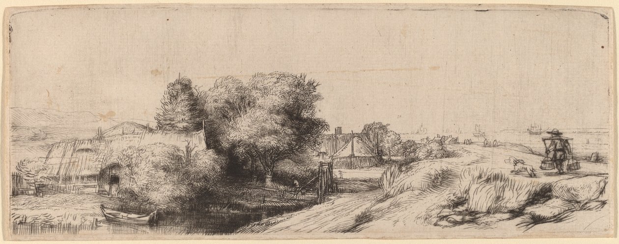 Landschaft mit einem Milchmann von Rembrandt van Rijn