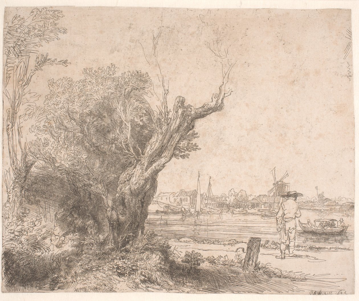 Landschaft. "De Omval" von Rembrandt van Rijn