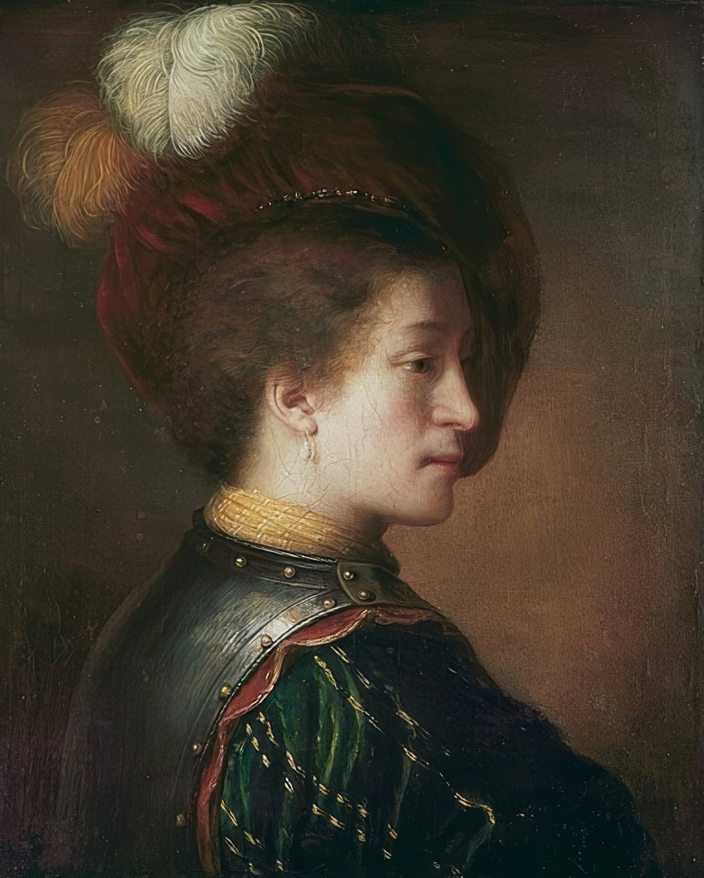 Mann mit Federhut von Rembrandt van Rijn