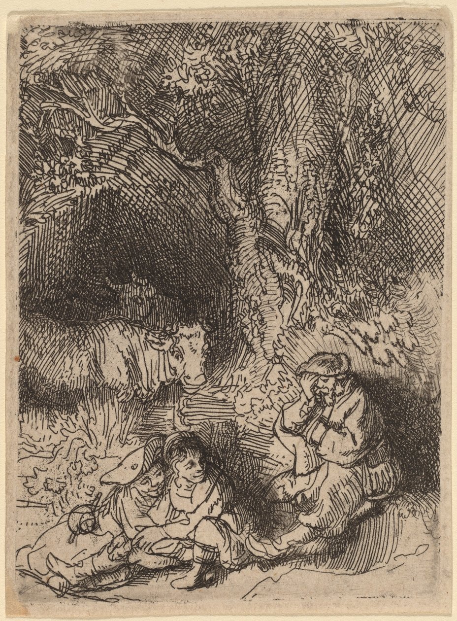Der schlafende Hirte von Rembrandt van Rijn