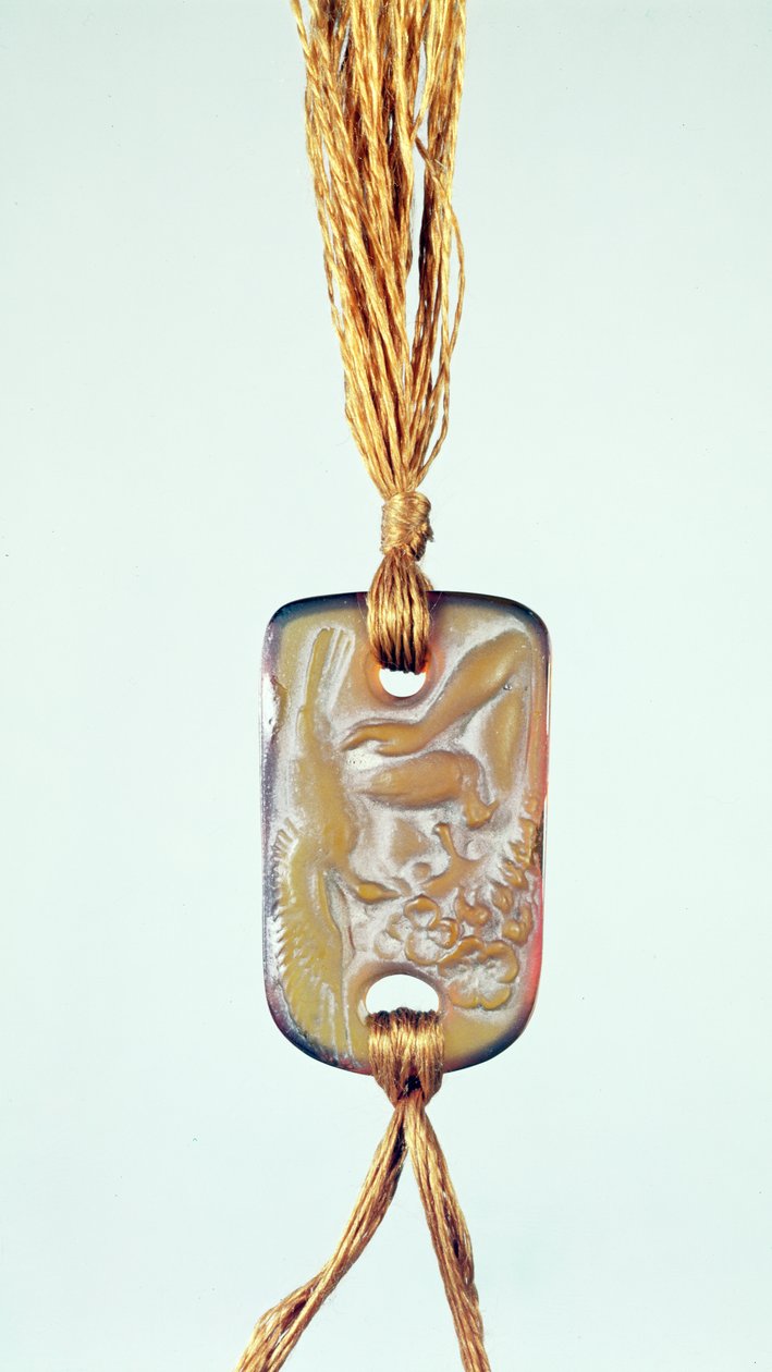 Anhänger mit Satin-Finish und leicht poliertem Relief von Lalique, ca. 1902 von Rene Jules Lalique