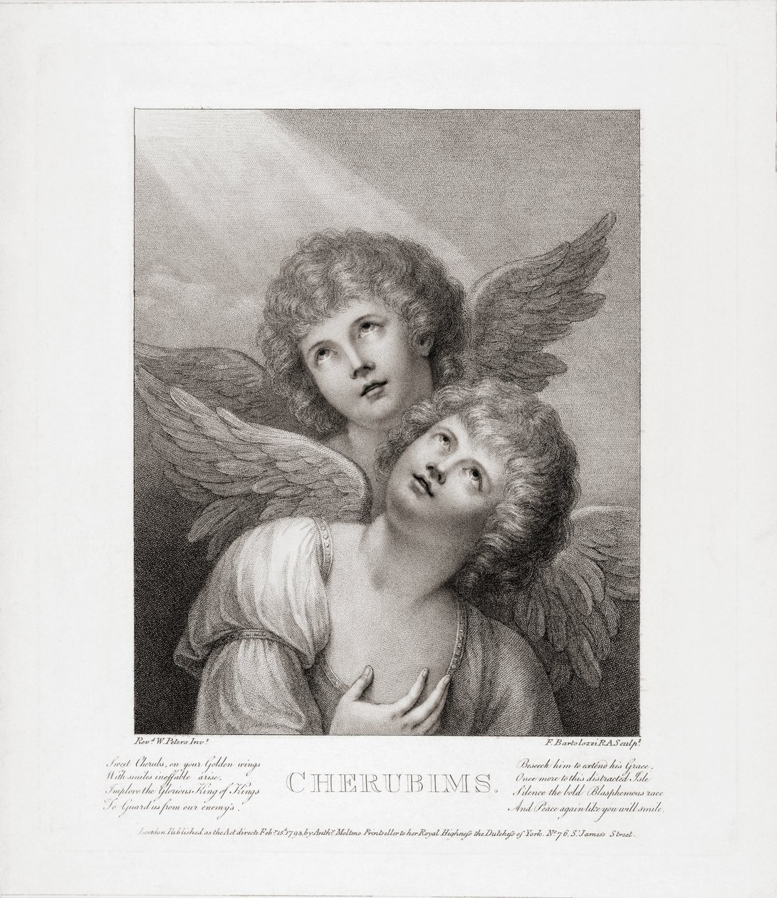 Zwei Cherubim. Zwei Engel. von Rev. Matthew William (after) Peters