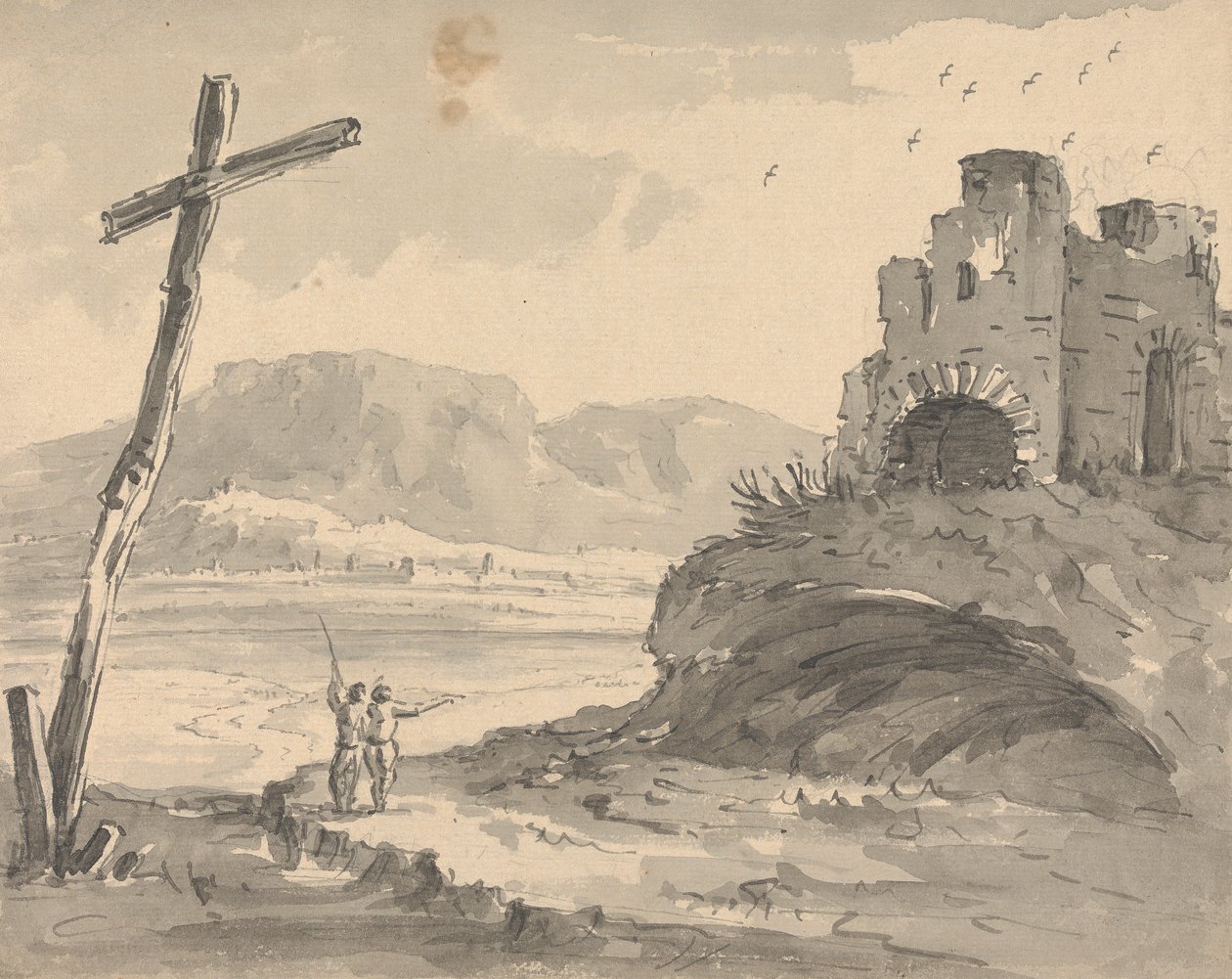 Landschaft mit großem Kreuz von Rev. William Gilpin