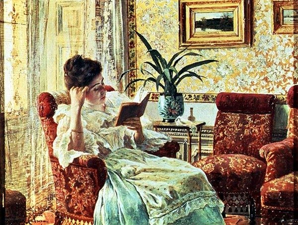 Frau beim Lesen von Ricardo Lopez Cabrera