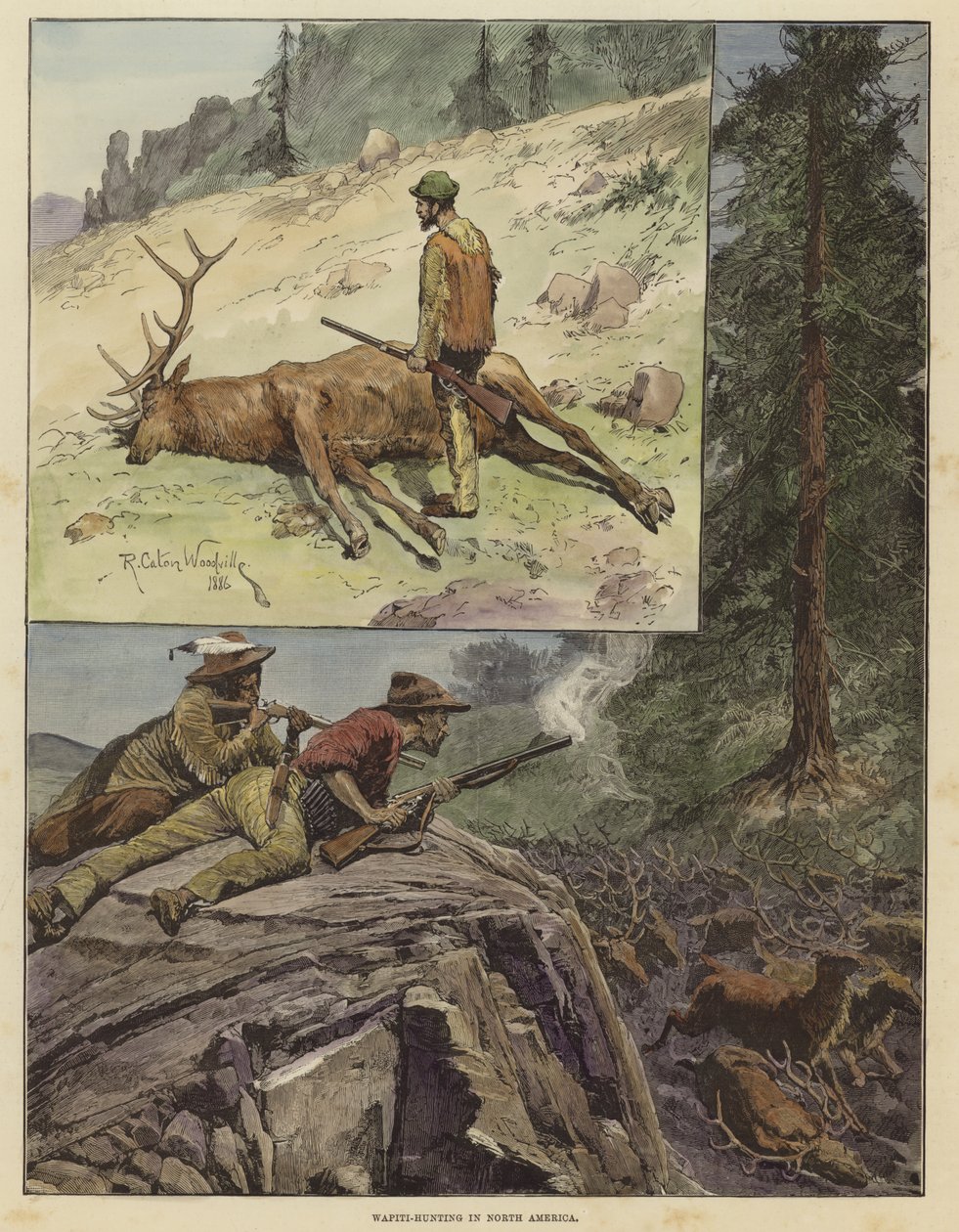 Wapiti-Jagd in Nordamerika von Richard Caton Woodville junior