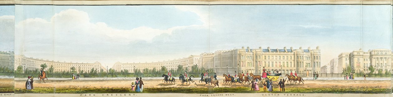 Park Crescent und Ulster Terrace, Detail aus einer Panoramansicht rund um den Regent