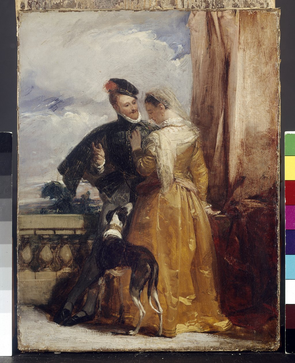 Amy Robsart (gest. 1560) und Robert Dudley, Earl of Leicester (1532-88) ca. 1827 von Richard Parkes Bonington