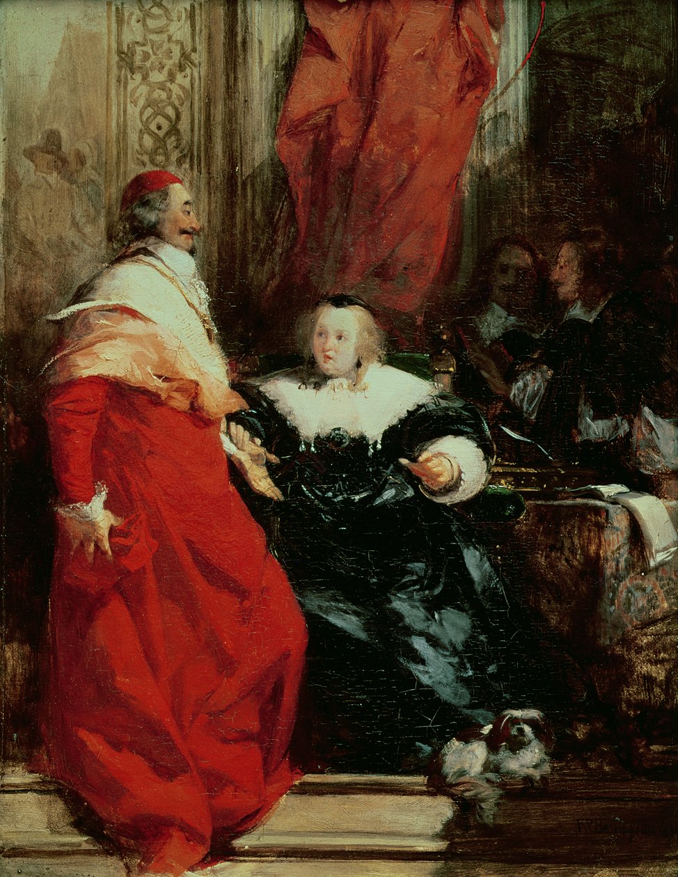 Anne von Österreich (1601-66) mit Kardinal Mazarin (1602-61) von Richard Parkes Bonington