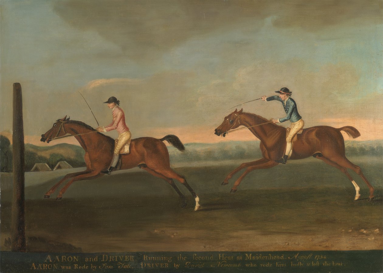 Das Match zwischen Aaron und Driver in Maidenhead, August 1754: Aaron gewinnt den zweiten Lauf, ca. 1754 von Richard Roper