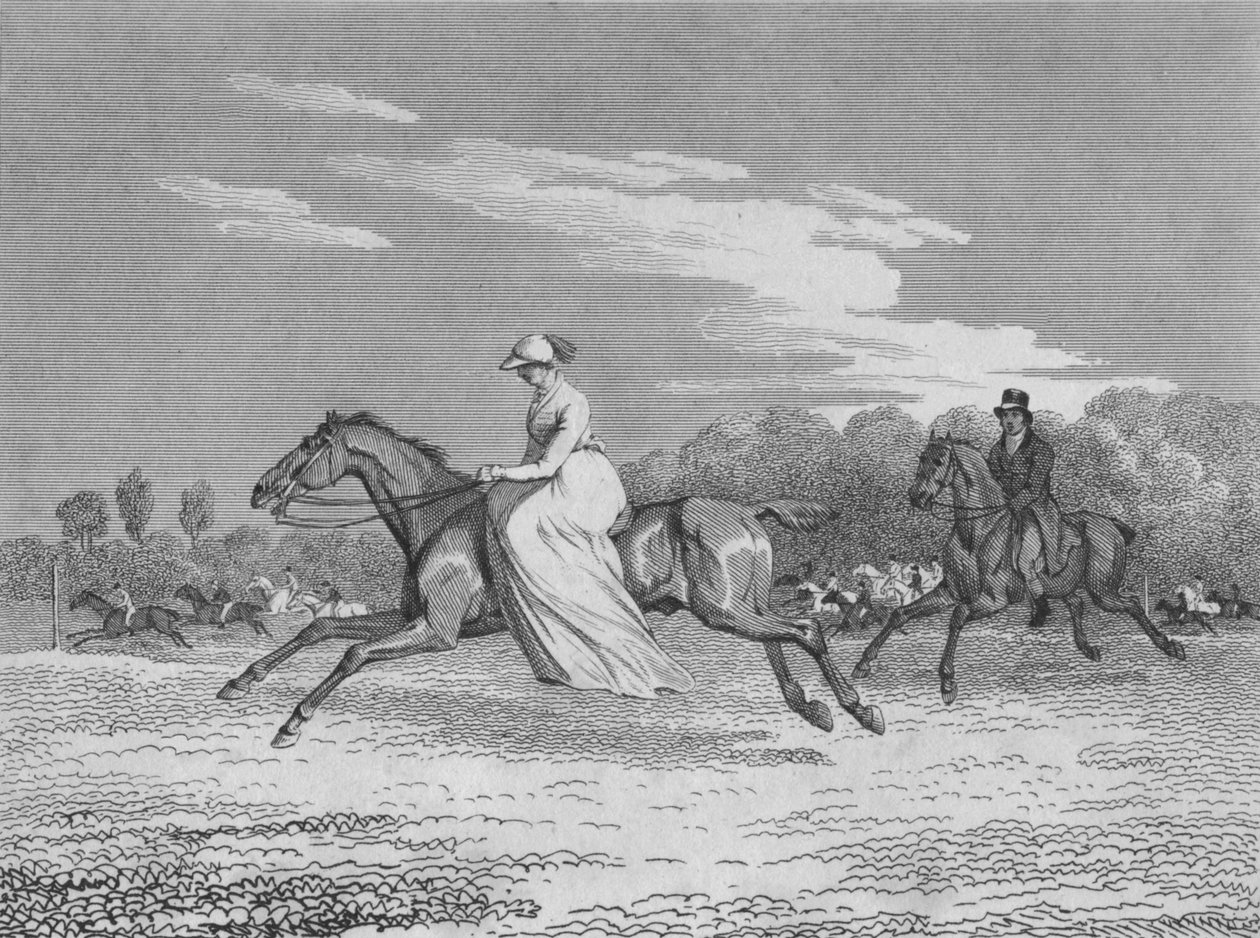 Die Dame bei den Egham-Rennen, ca. 1810 von Richard Barrett Davis