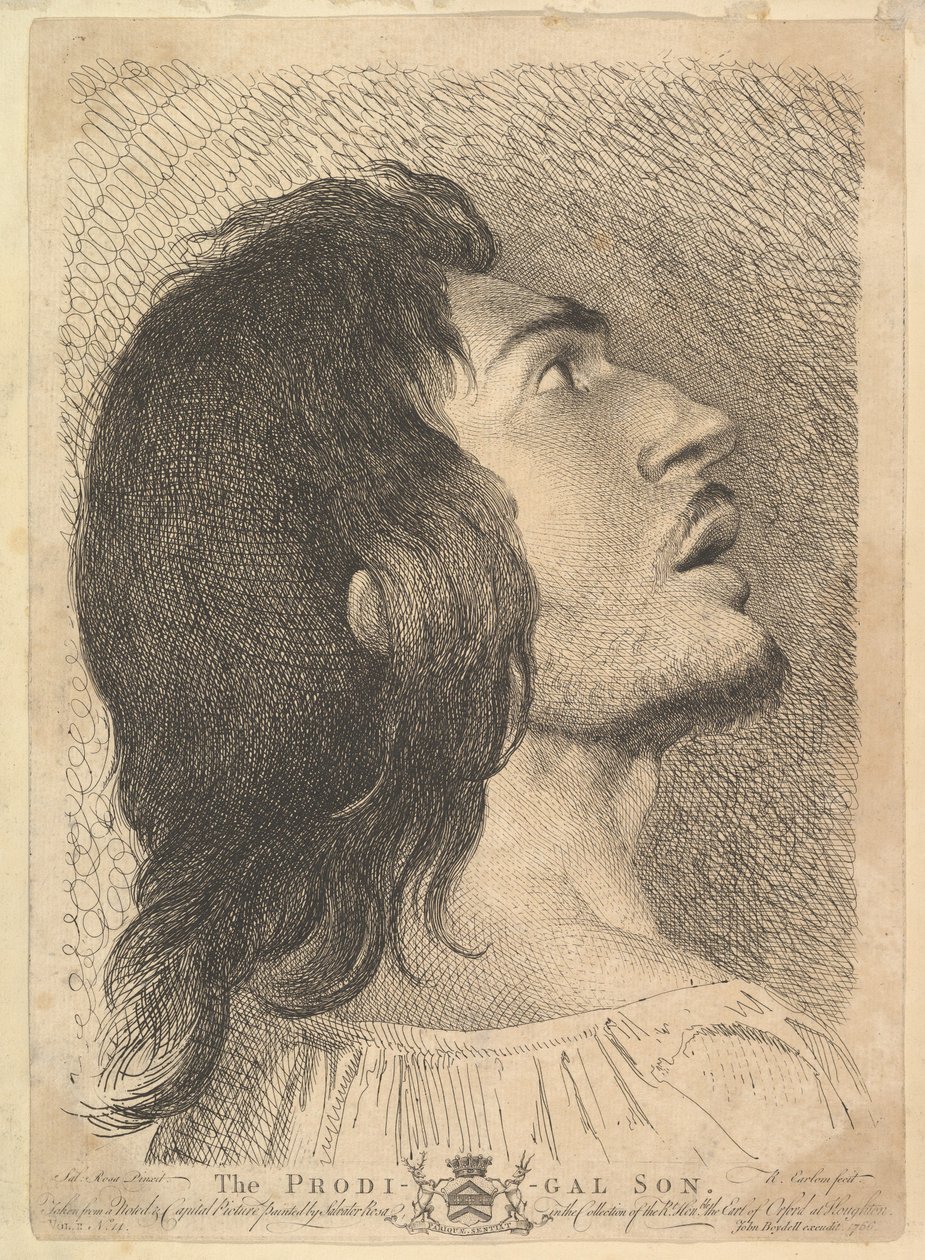Kopf im Profil des verlorenen Sohnes von Richard Earlom