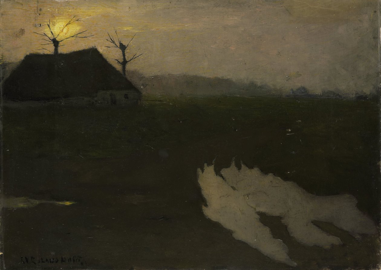 Landschaft bei Mondlicht von Richard Nicolaüs Roland Holst
