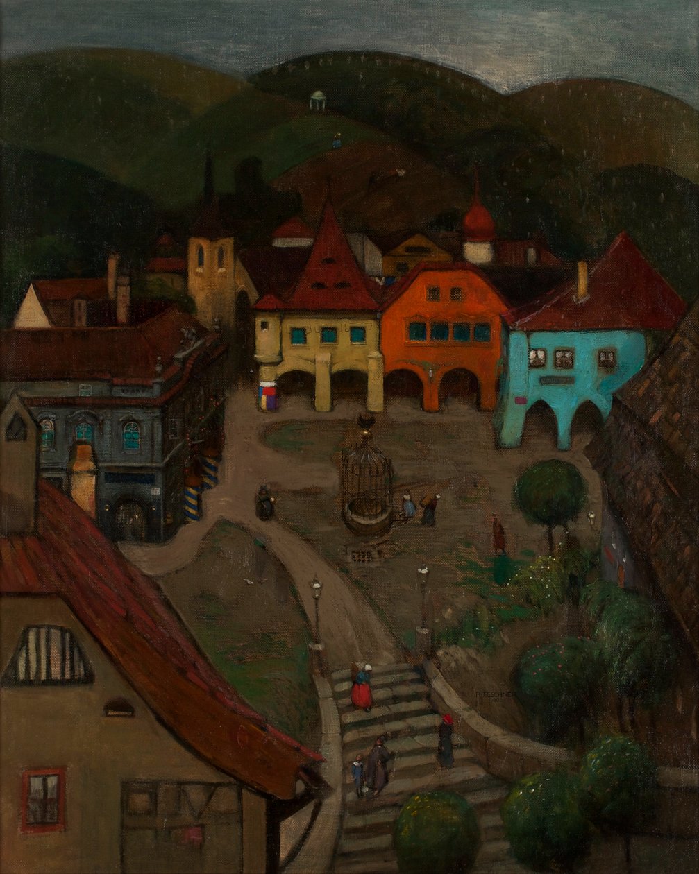 Kleine Stadt von Richard Teschner