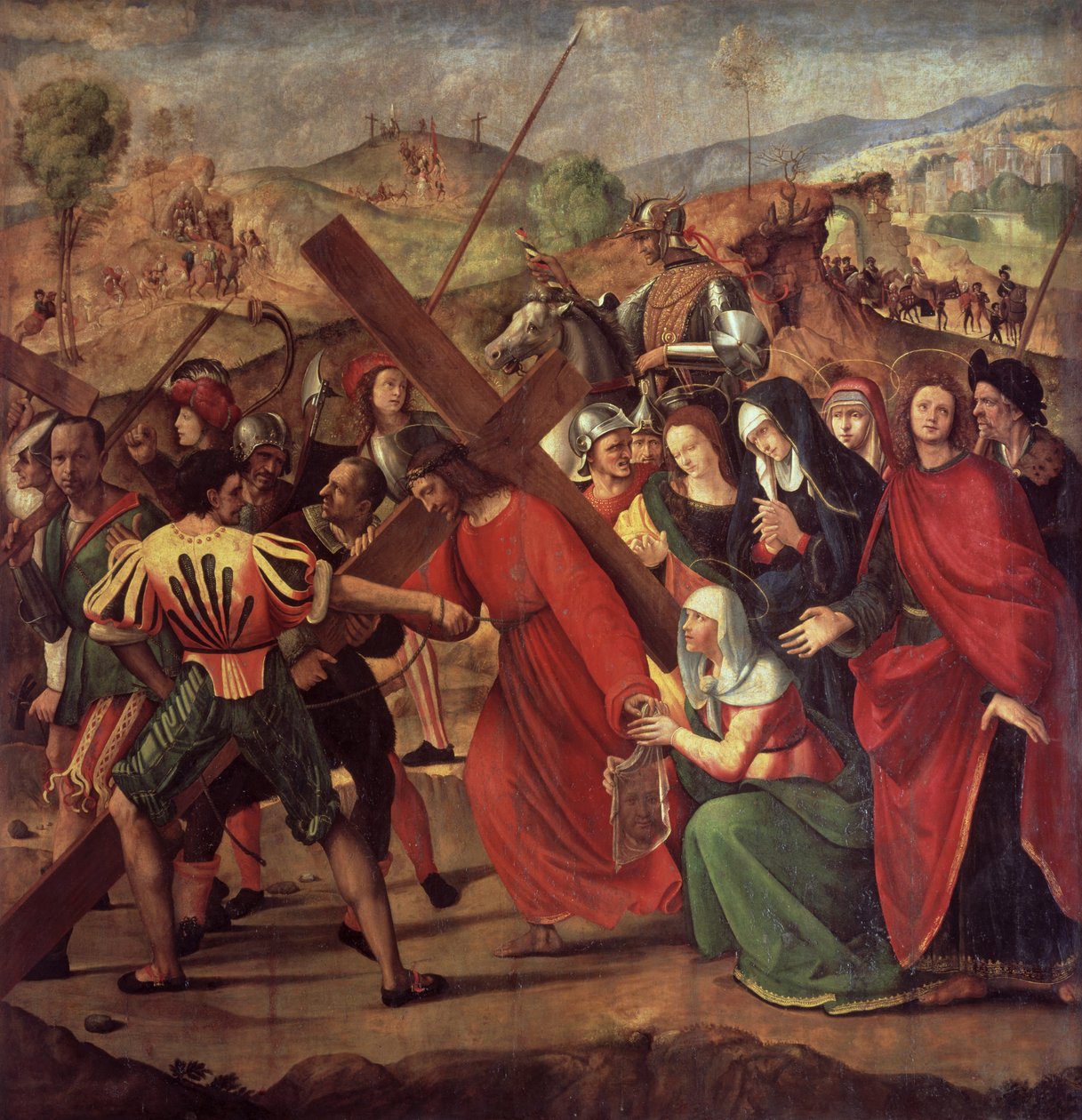 Die Prozession nach Golgatha, ca. 1505 von Ridolfo , Il Ghirlandaio