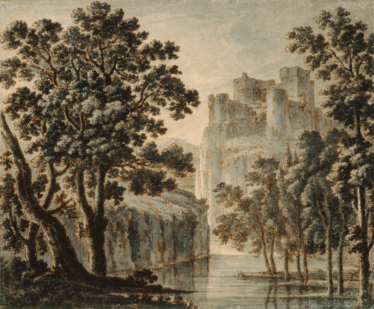 Schloss in einer klassischen Landschaft von Robert Adam