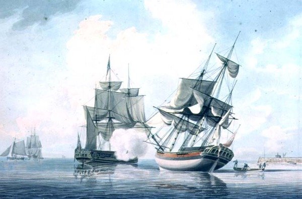 Seestück mit Schiffen von Robert Cleveley