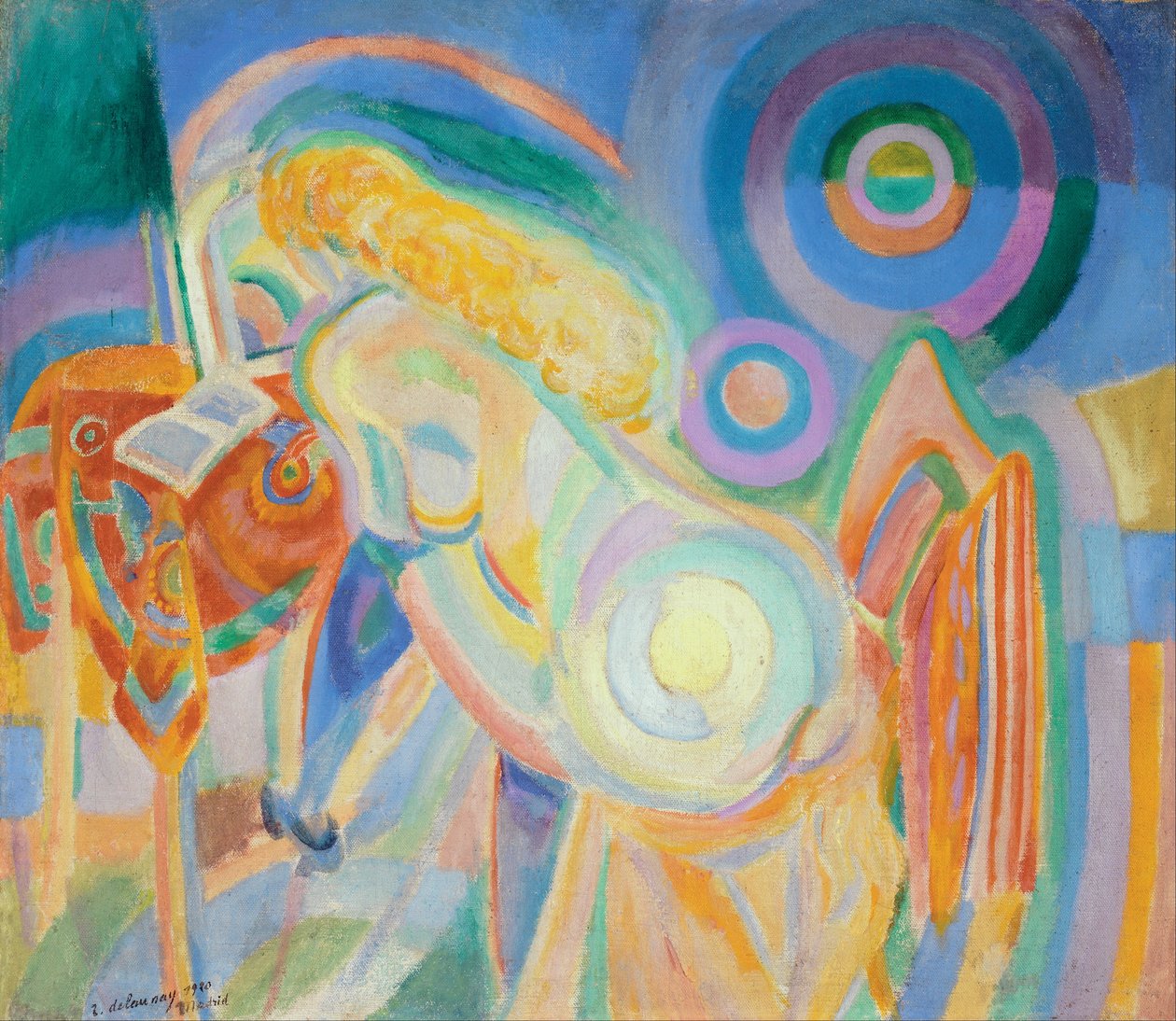 Nackte Frau beim Lesen von Robert Delaunay