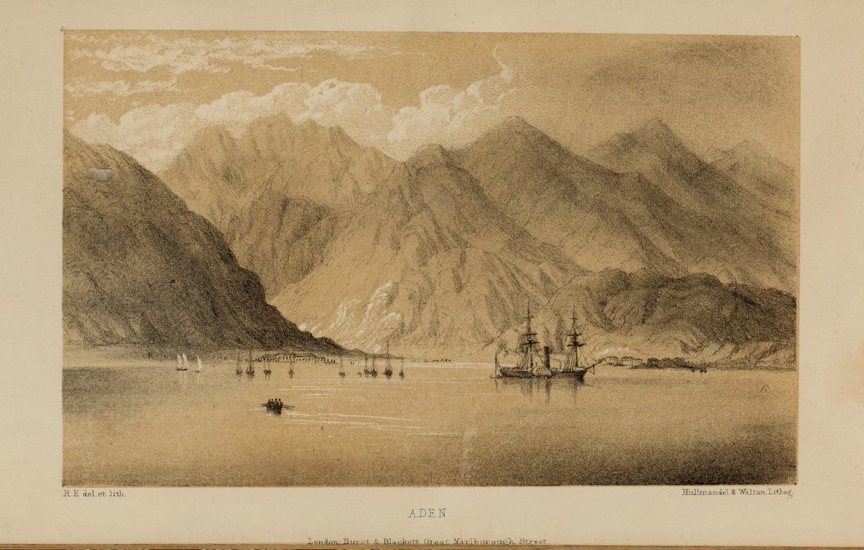 Aden, Aquarell von Robert Elwes (1819–1878), ein wohlhabender junger britischer Gentleman aus Norfolk von Robert Elwes