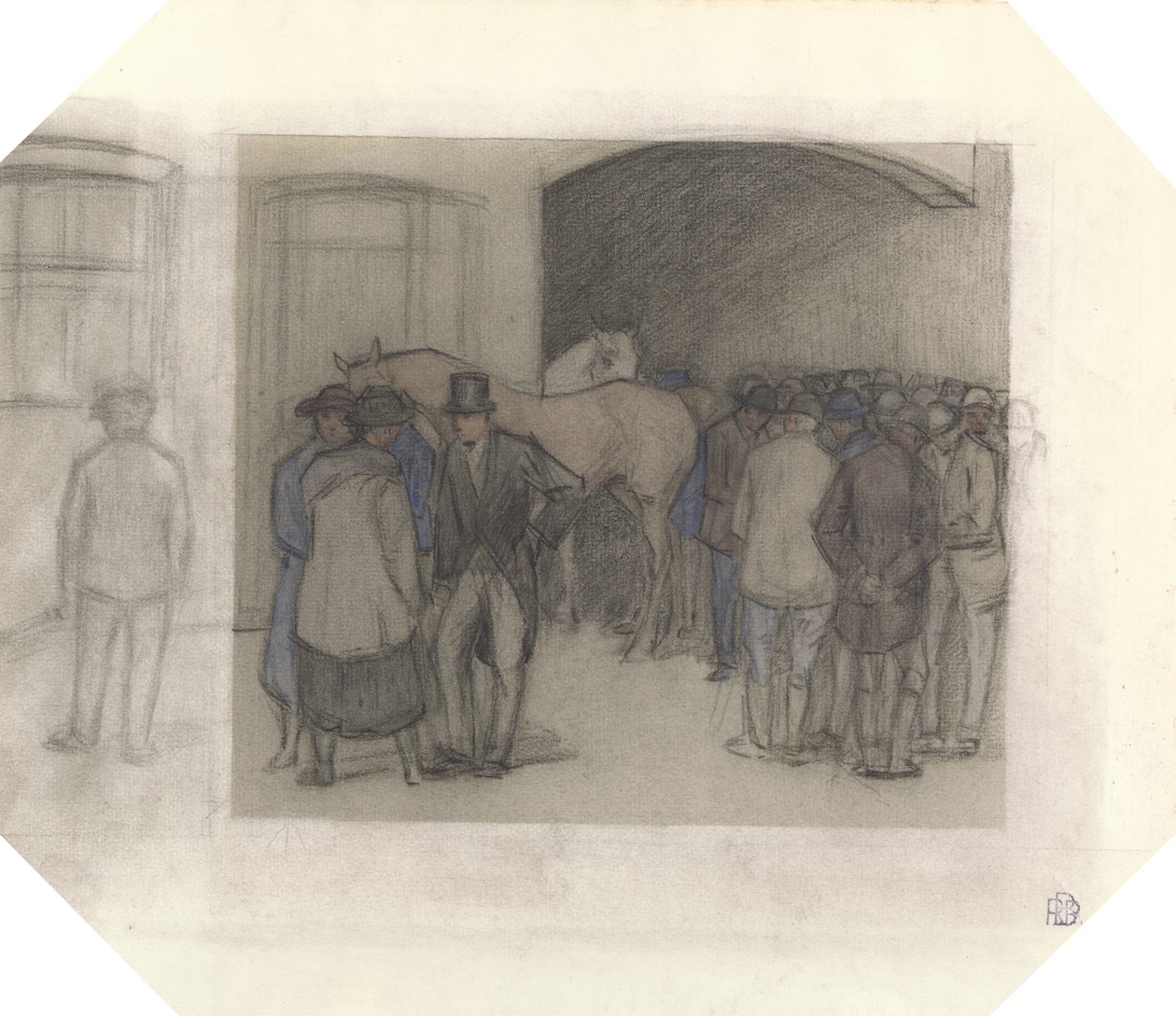 Ein Morgen bei Tattersalls von Robert Polhill Bevan