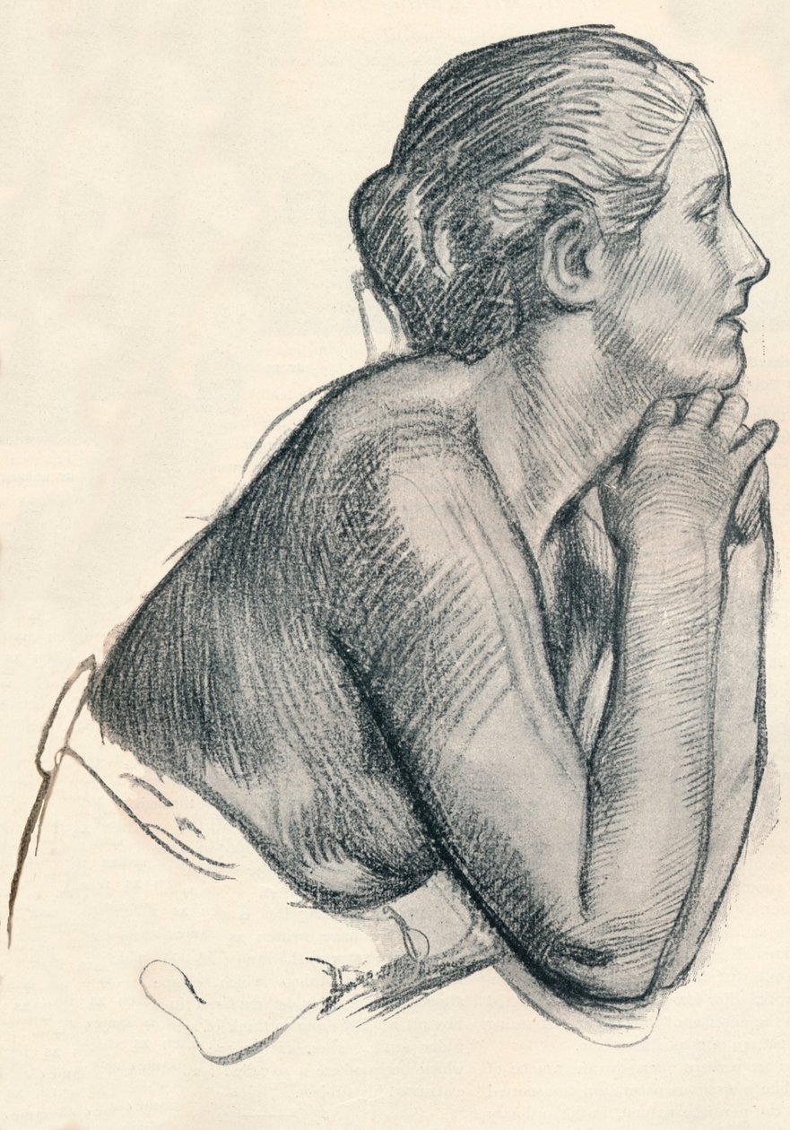 Eine Studie in Sanguine, um 1900 von Robert Anning Bell