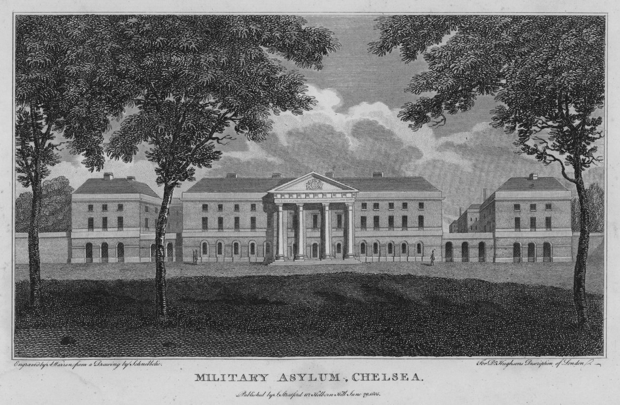 Militärasyl, Chelsea (Gravur) von Robert Blemell (after) Schnebbelie