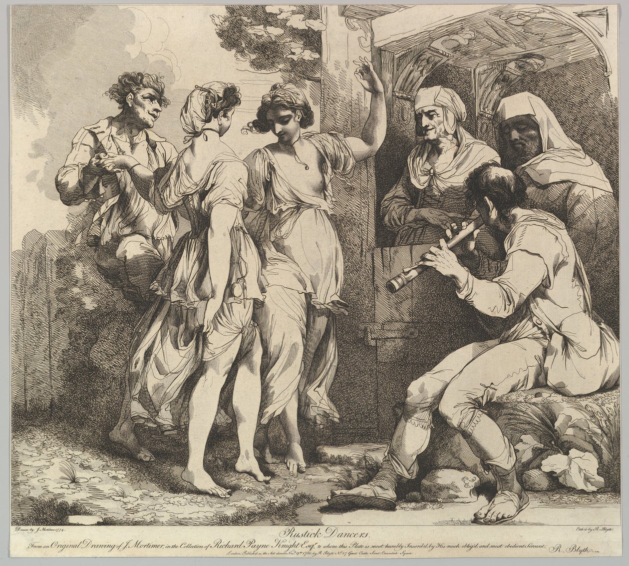 Rustikale Tänzer, 9. November 1780 von Robert Blyth