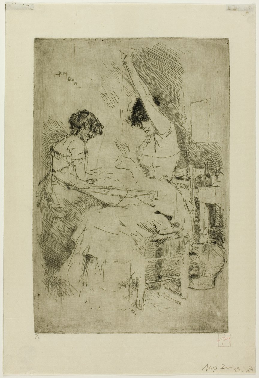 Perlenfädler, Venedig von Robert Frederick Blum