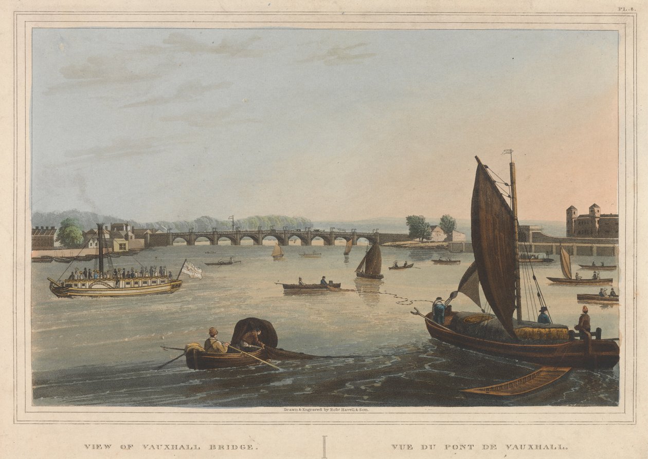 Blick auf die Vauxhall-Brücke von Robert Havell