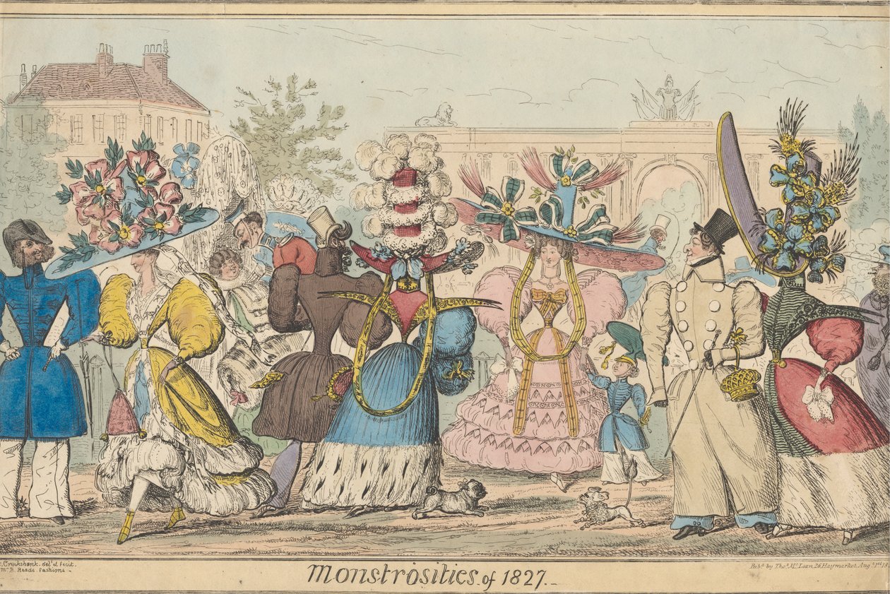 Monstrositäten von 1827 von Robert Isaac Cruikshank