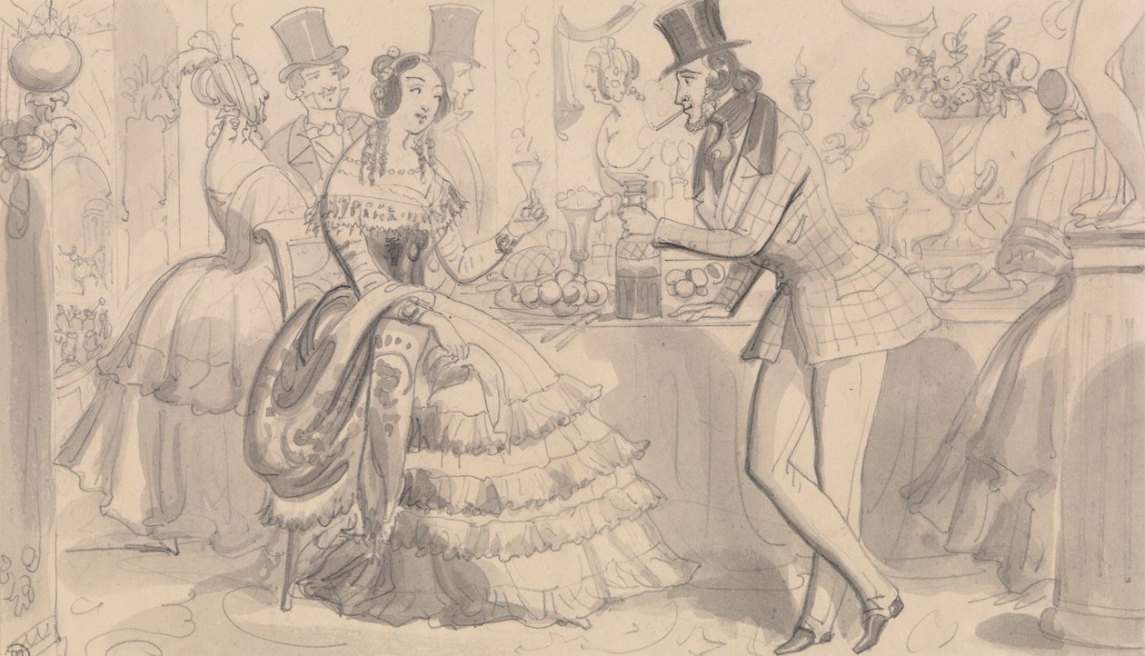 Öffentliche Erfrischung in der High Society von Robert Isaac Cruikshank