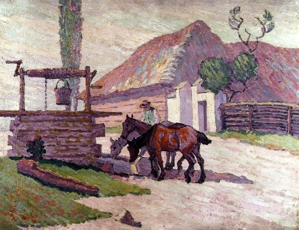 Trinkende Pferde von Robert Polhill Bevan