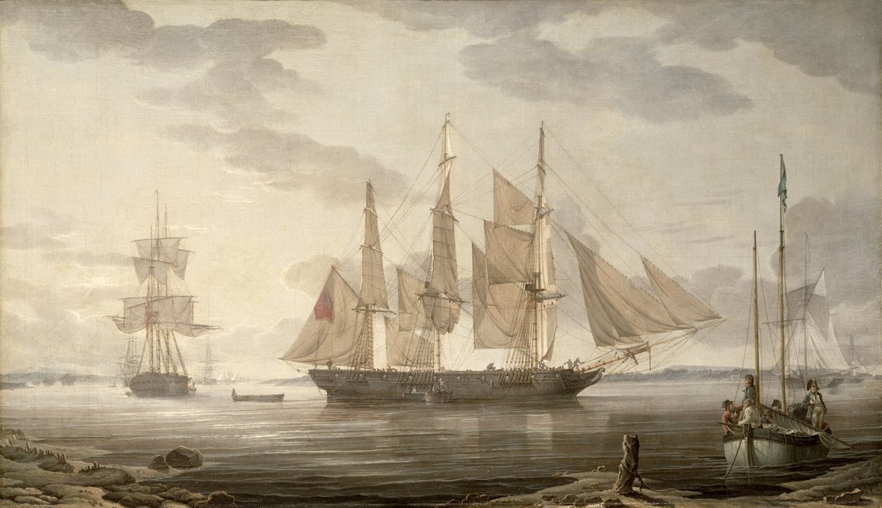 Schiffe im Hafen, 1805 von Robert Salmon