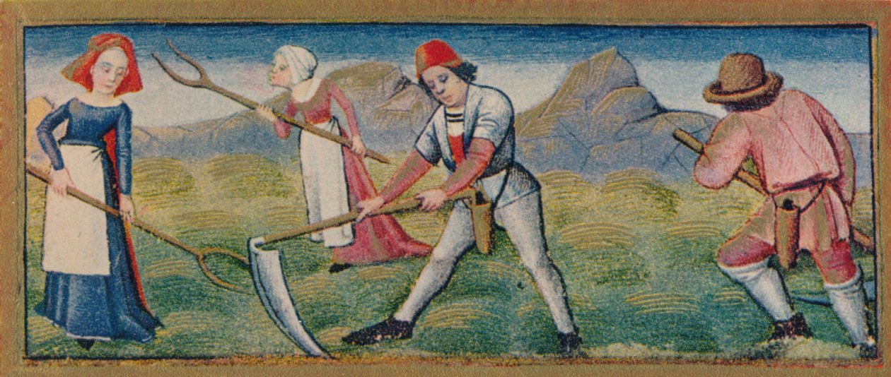 Juni - Mähen, 15. Jahrhundert, 1939 von Robinet Testard