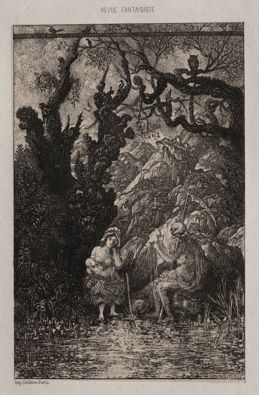 Der Tod und die junge Mutter von Rodolphe Bresdin