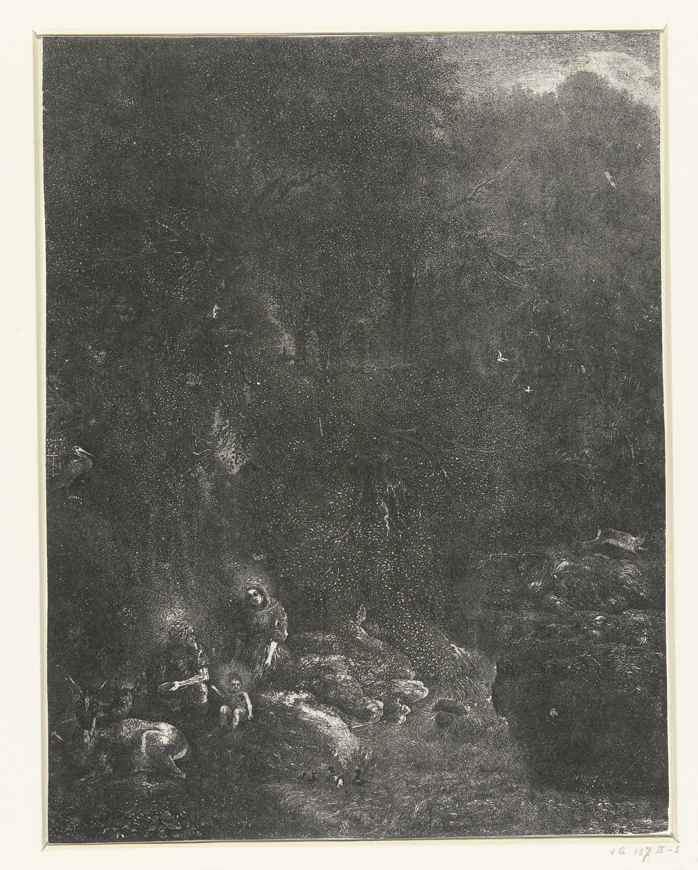 Ruhe auf der Flucht nach Ägypten von Rodolphe Bresdin
