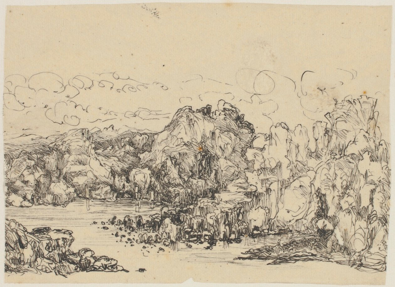 Felsen am Meer von Rodolphe Bresdin