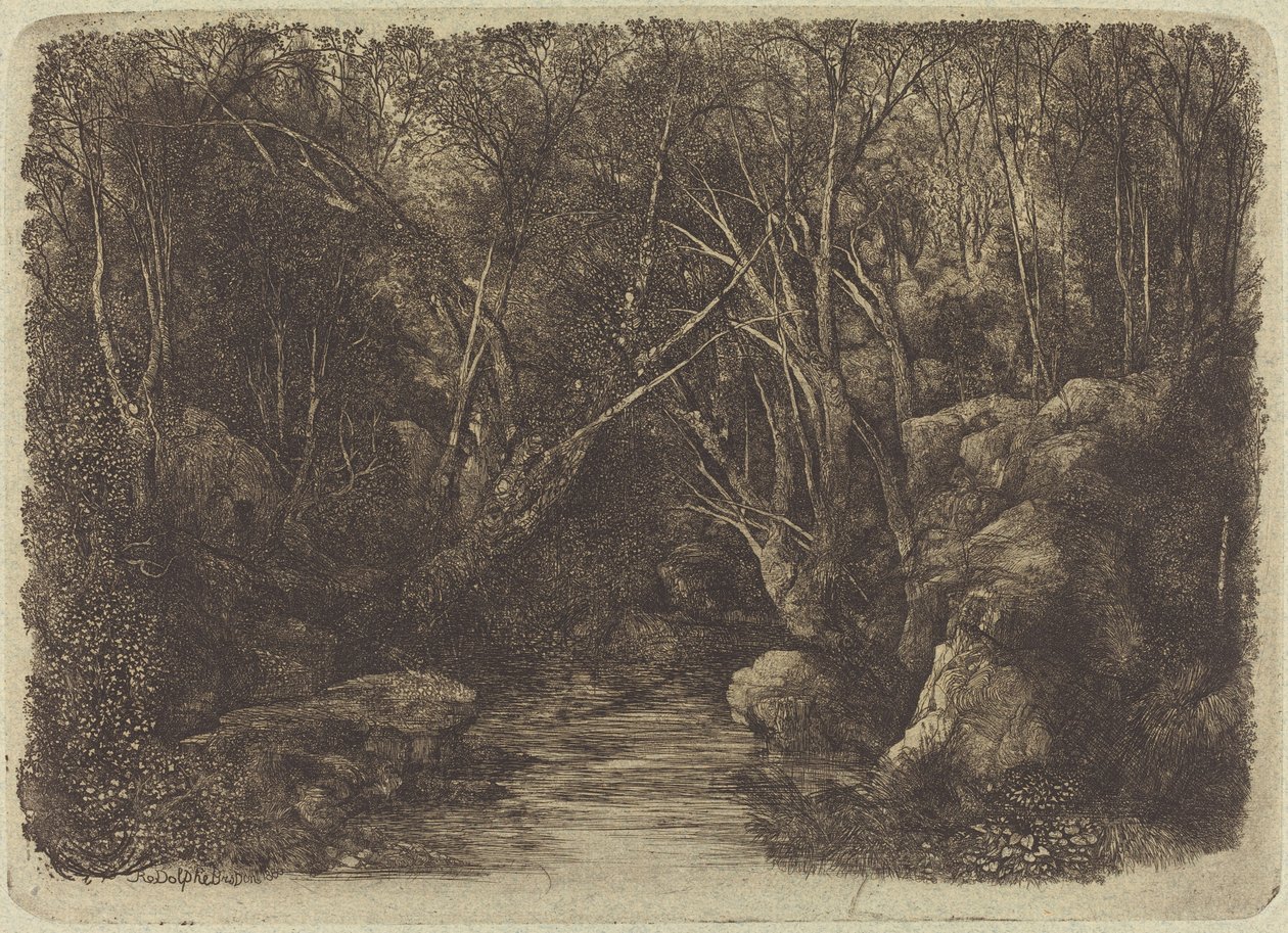 Der Bach im Wald von Rodolphe Bresdin