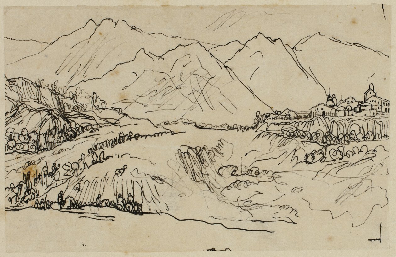 Dorf in den Bergen von Rodolphe Bresdin