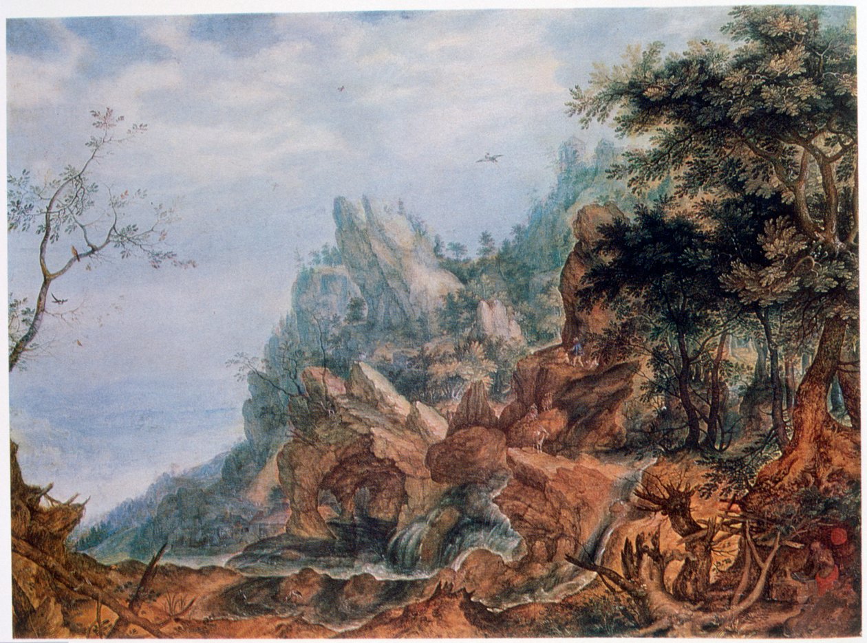 St. Hieronymus in einer felsigen Landschaft, ca. 1596-1639 von Roelandt Savery