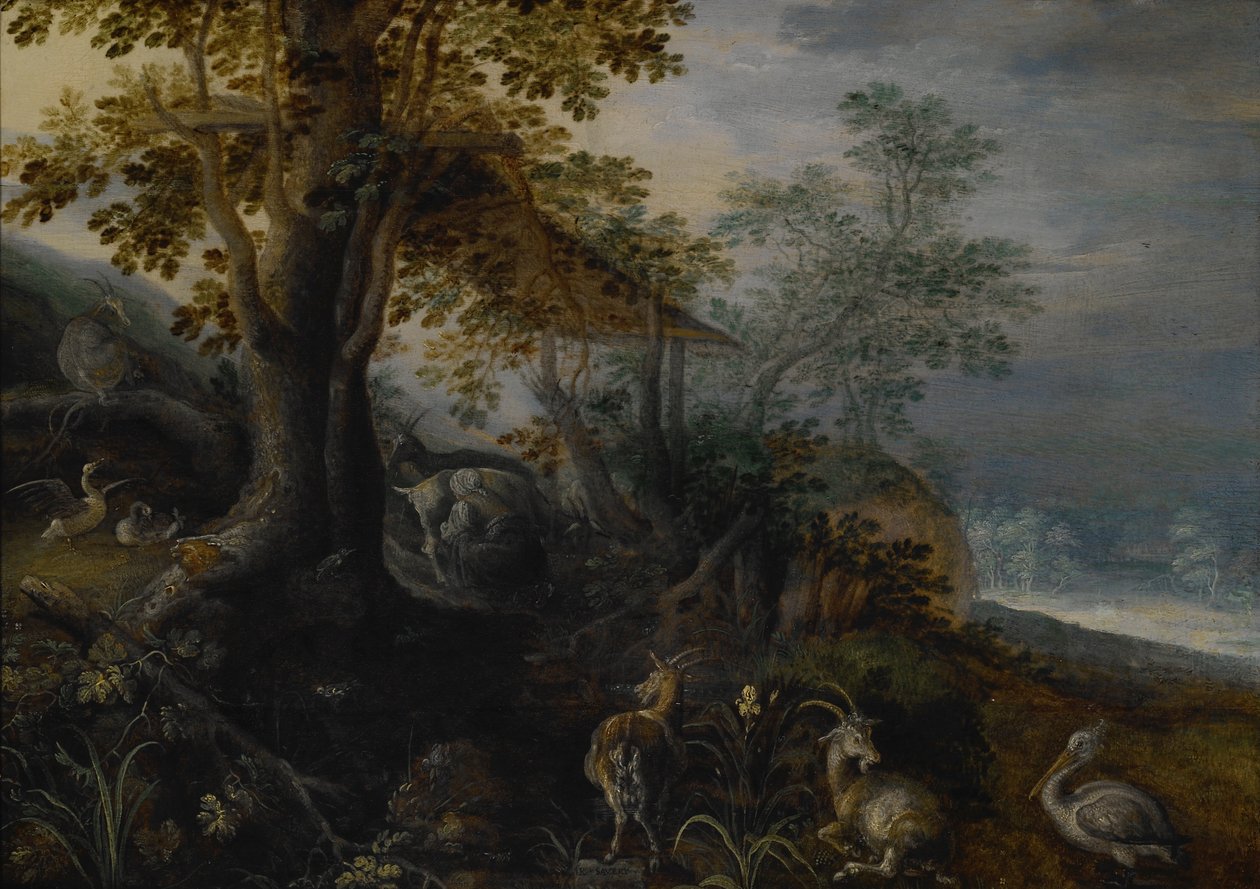Landschaft mit Tieren von Roelant Saverij