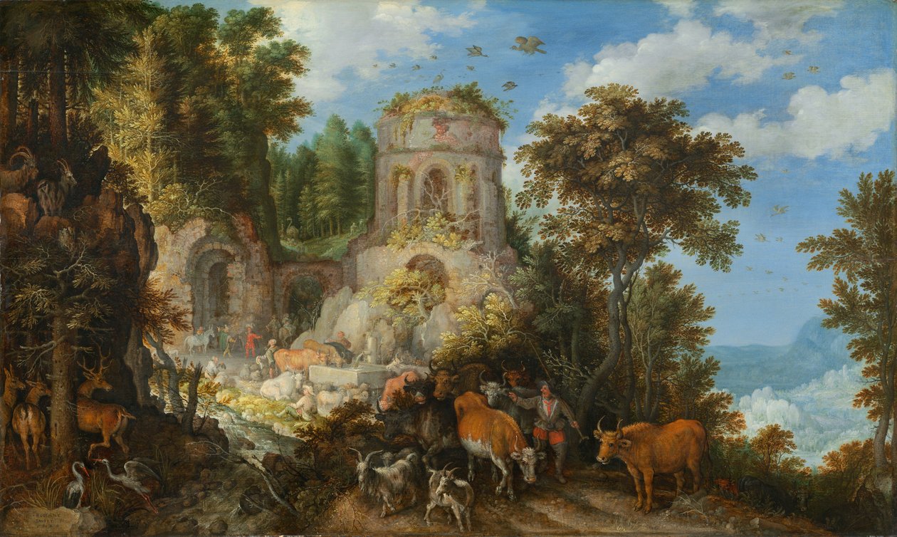 Landschaft mit der Flucht nach Ägypten von Roelandt Jacobsz. Savery