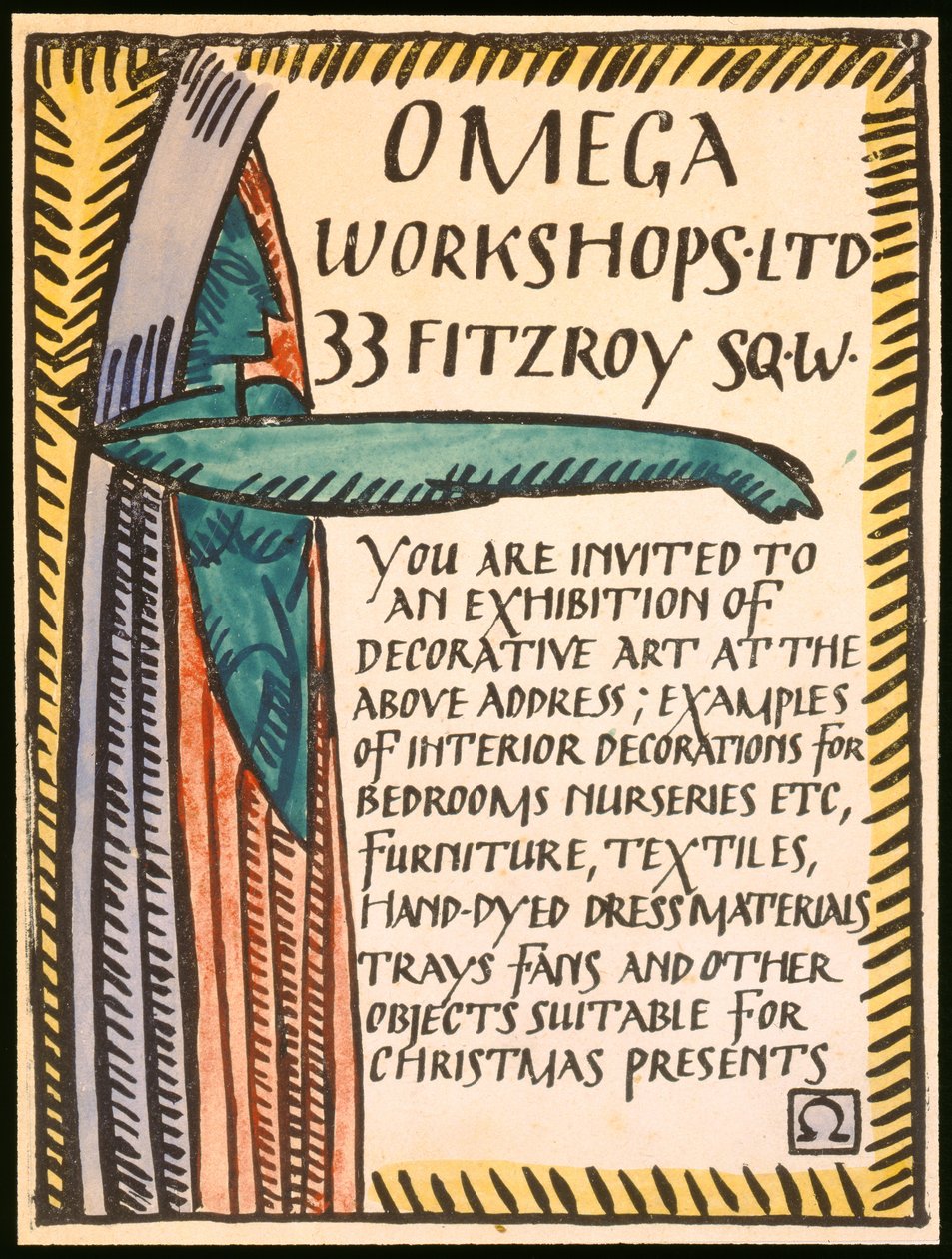 Einladung für den Omega Workshop von Roger Eliot Fry