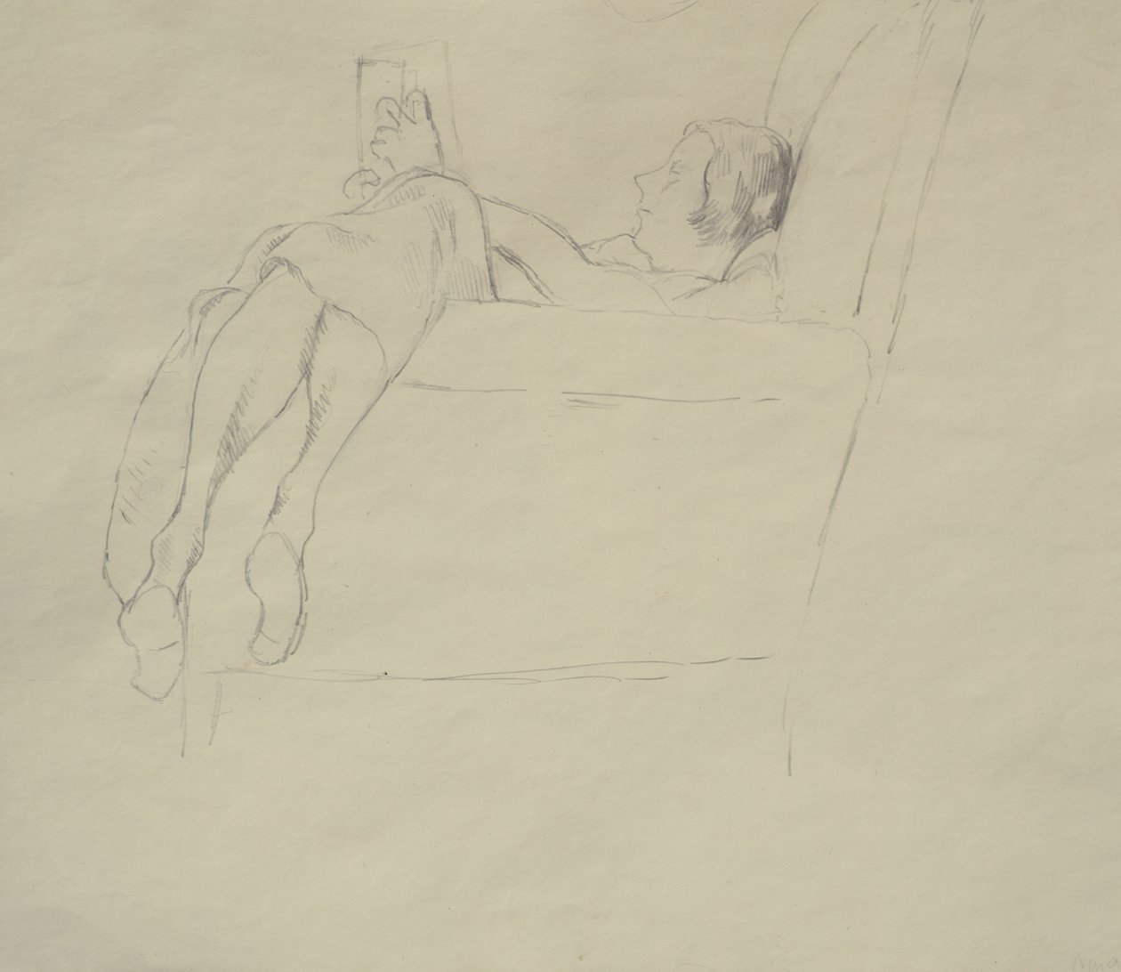 Nina Hamnett beim Lesen, ca. 1917 von Roger Eliot Fry
