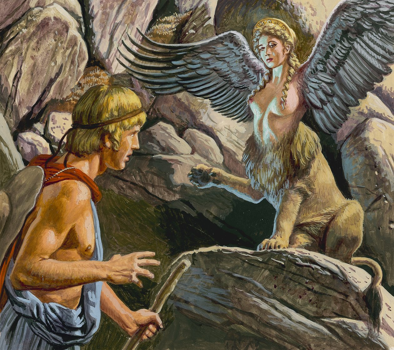Ödipus begegnet der Sphinx von Roger Payne