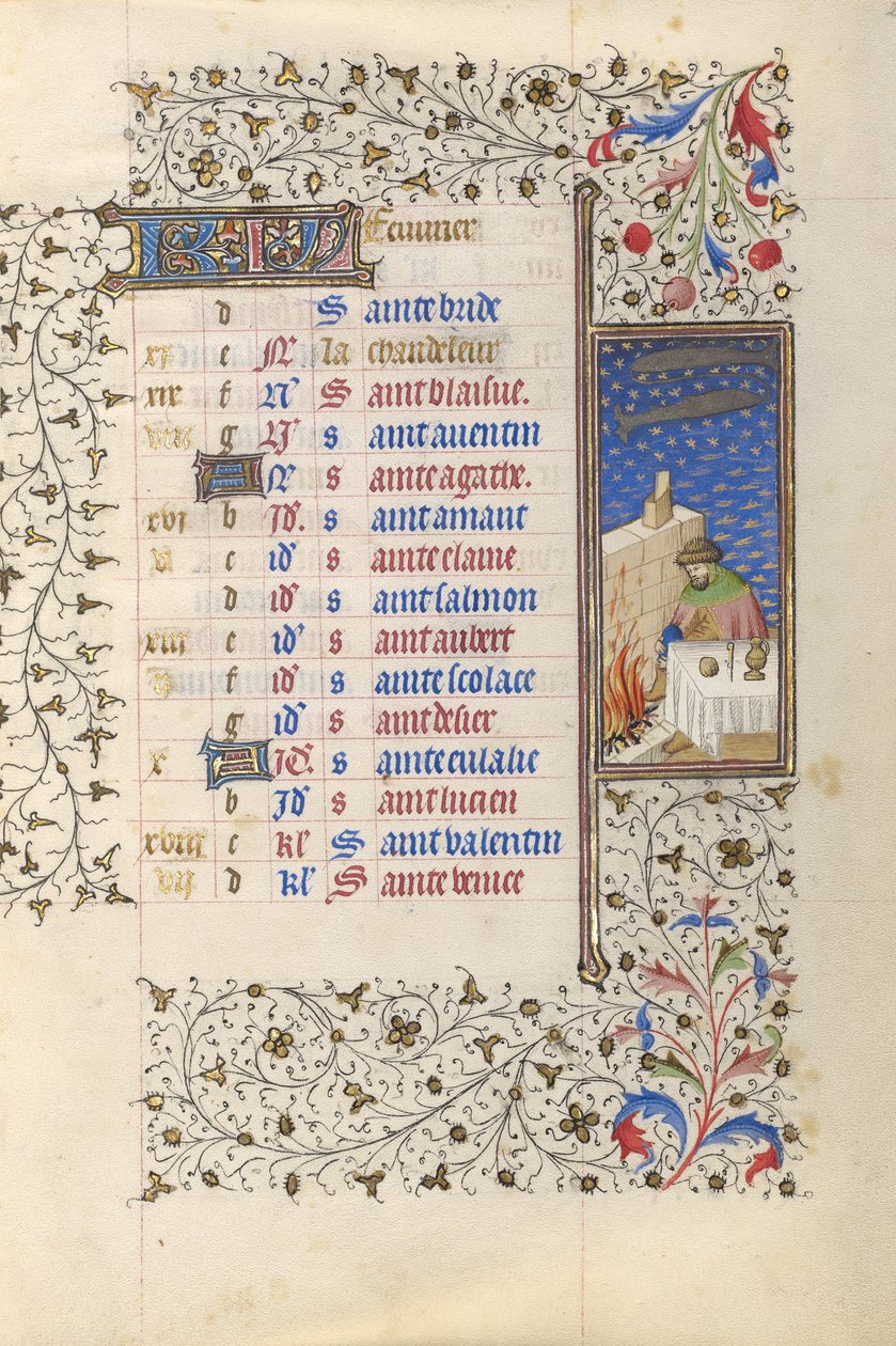 Ein Mann, der sich am Feuer wärmt von Rohan Master